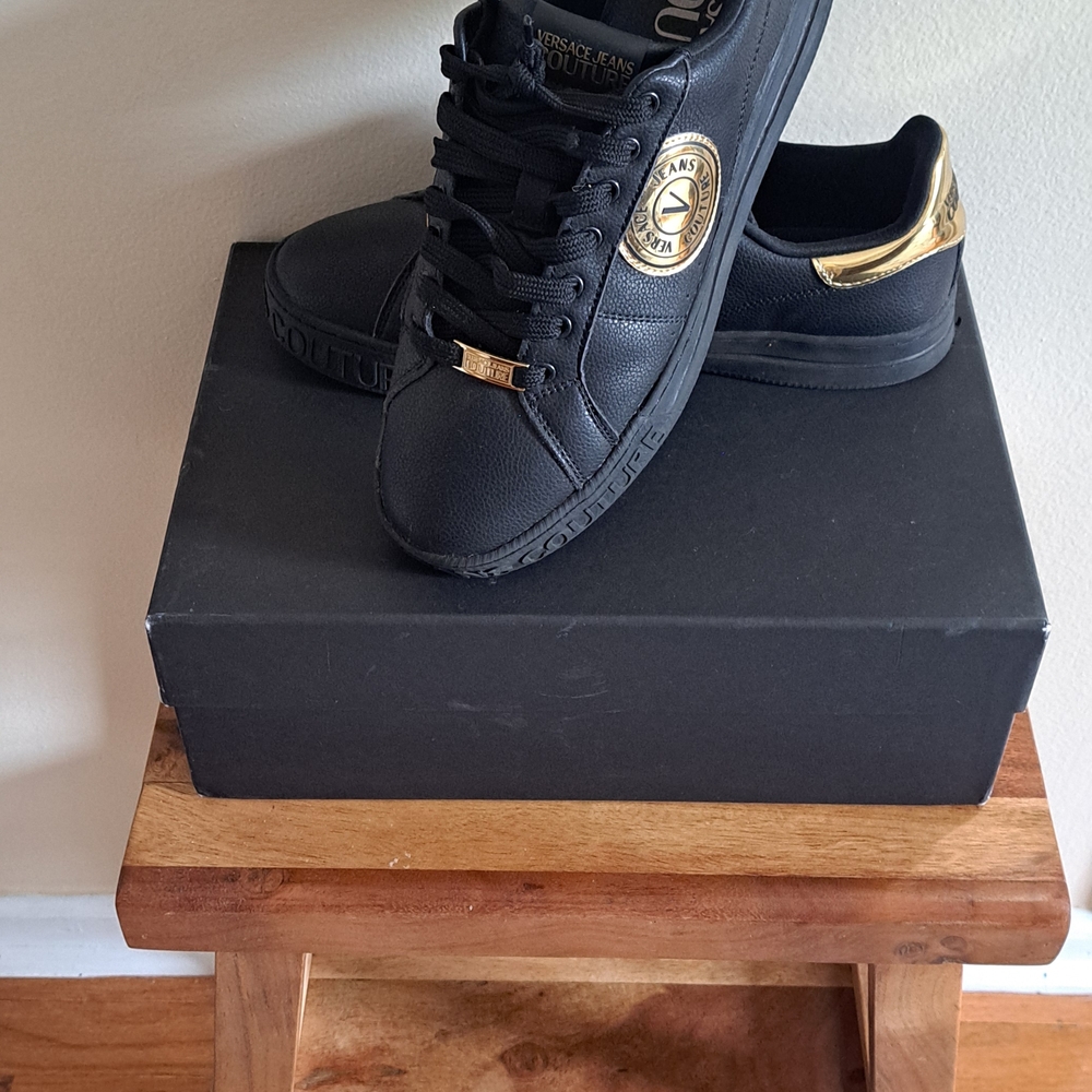 Versace Jeans Collection Black and Gold Men's Shoes